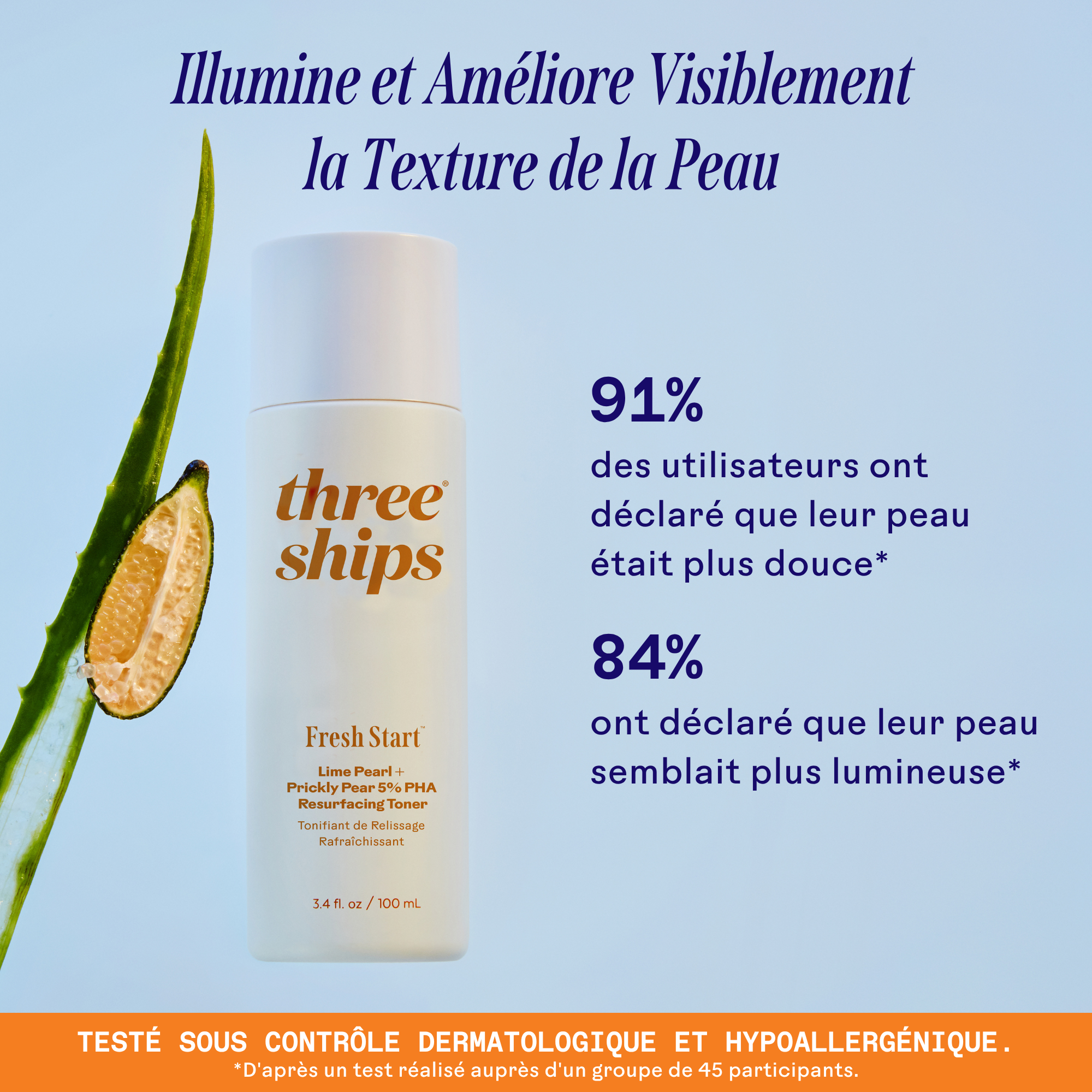 Three Ships-Fresh Start Lime Pearl + Prickly Pear 5% PHA Resurfacing Treatment-Skincare-628110639127_3_Stats__FRENCH-The Detox Market | 