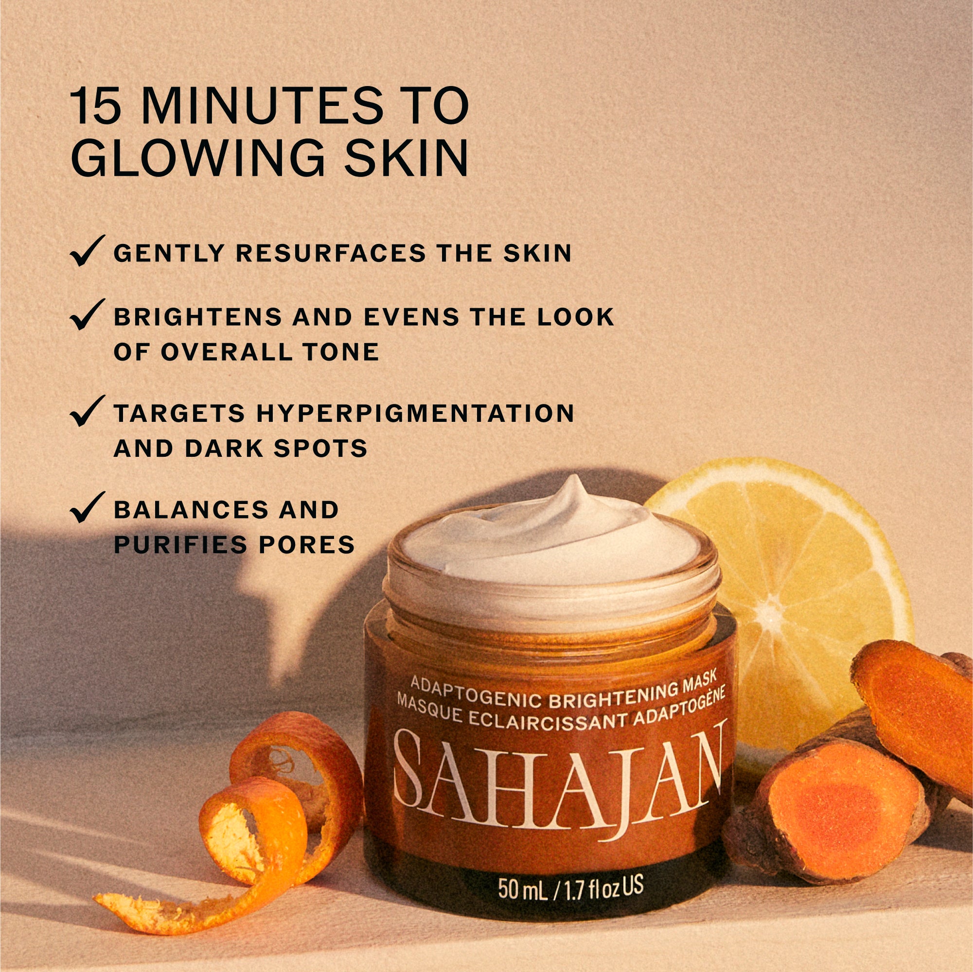 Sahajan-Adaptogenic Brightening Mask with Turmeric + AHAs-Skincare-Adaptogenic-Brightening-Mask-02-The Detox Market | 