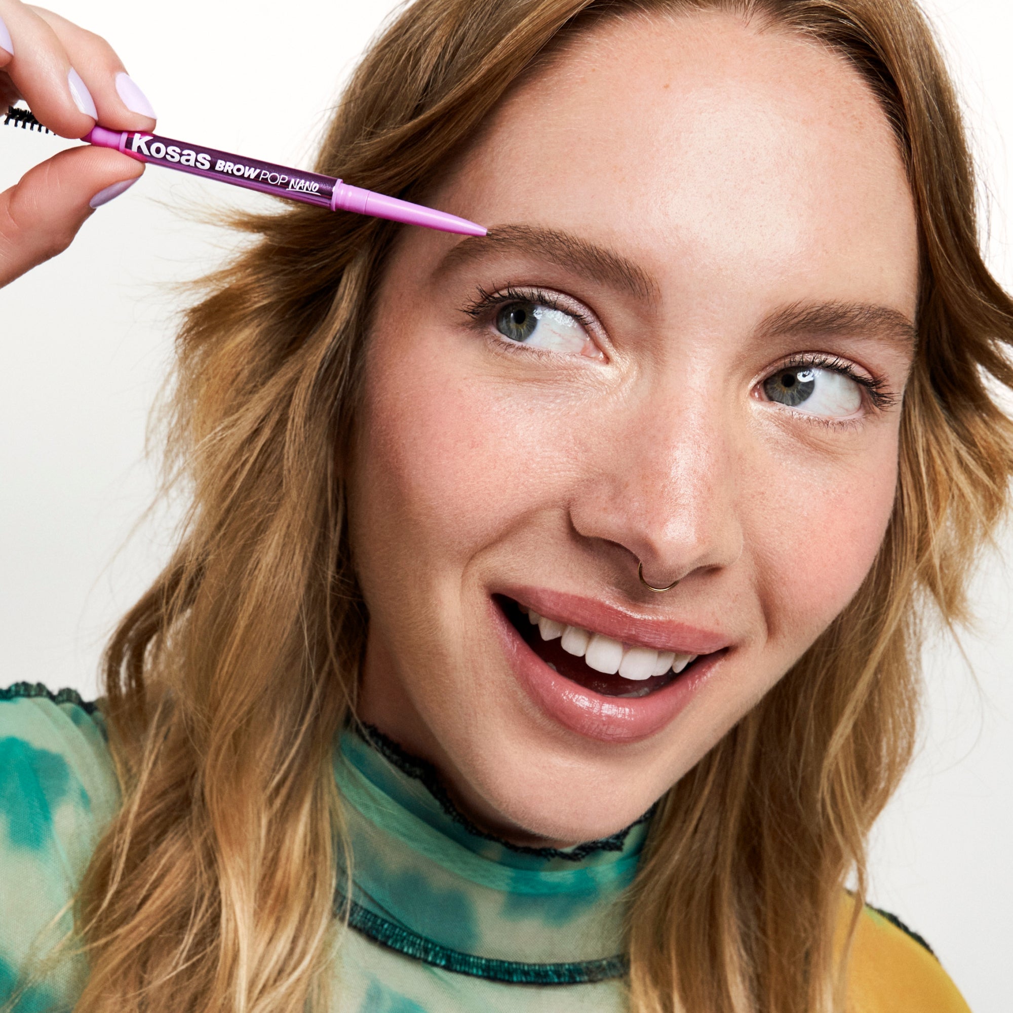 Brow Pop Nano Ultra-Fine Detailing Pencil - Makeup - Kosas - BROWPOP_Nano_PDP_NA_ProductPlay_SOFTBROWN_2.2025 - The Detox Market | Soft Brown