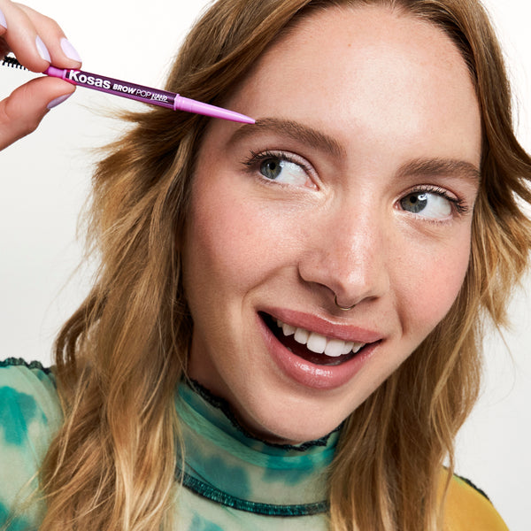 Brow Pop Nano Ultra-Fine Detailing Pencil - Makeup - Kosas - BROWPOP_Nano_PDP_NA_ProductPlay_SOFTBROWN_2.2025 - The Detox Market | Soft Brown