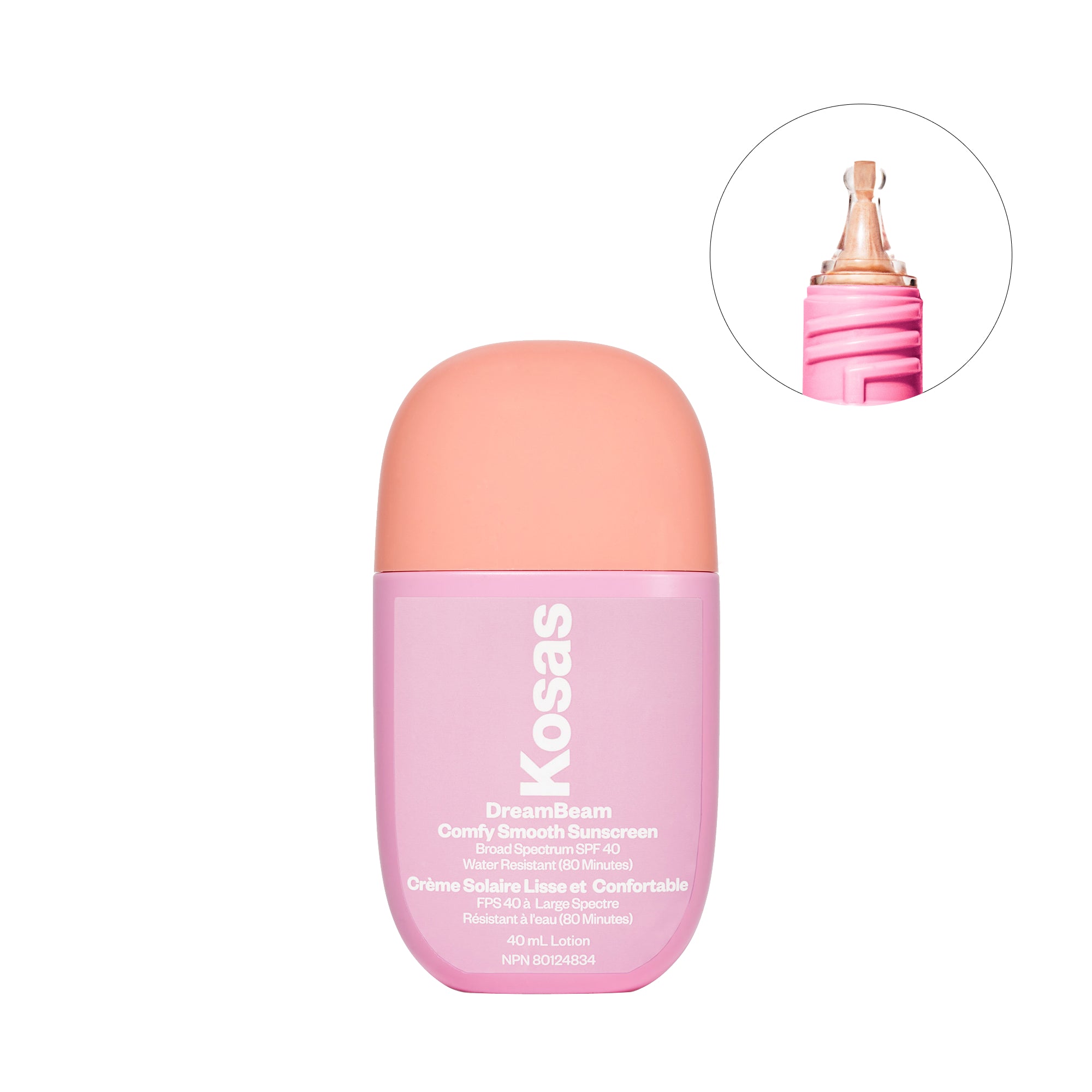 Kosas-DreamBeam Comfy Smooth Sunscreen Broad Spectrum SPF 40-Sun Care-CANADA_DREAMBEAM_ORIGINAL_CAP_ON_ZOOM-The Detox Market | 