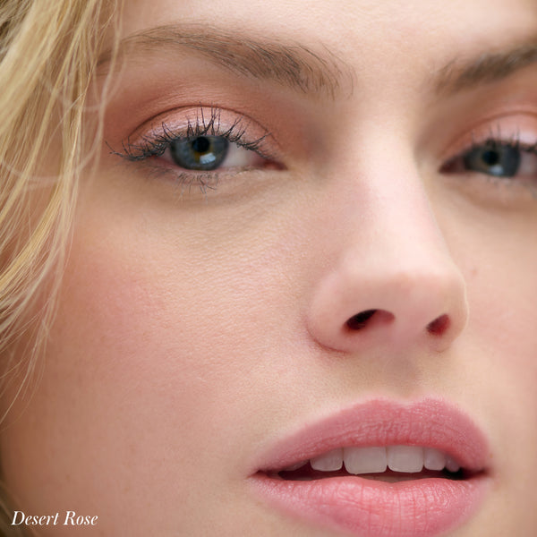 RMS Beauty-Cashmere Matte Eyelights-Makeup-CASHMERE-EYELIGHTS-DesertRose-MODEL-The Detox Market | Desert Rose - A soft vintage pink