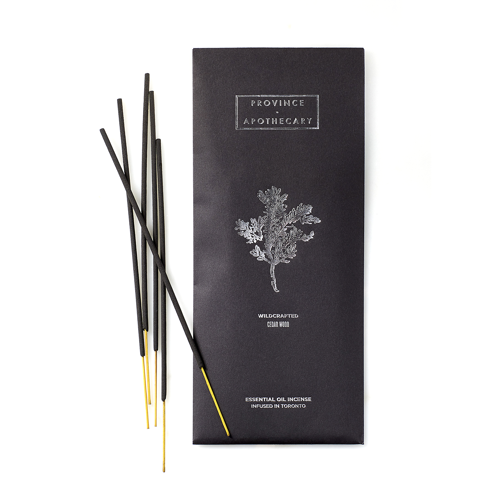 Province Apothecary-Cedar Wood Essential Oil Incense-Home-Cedarwood-Incense_Product-Back-The Detox Market | 