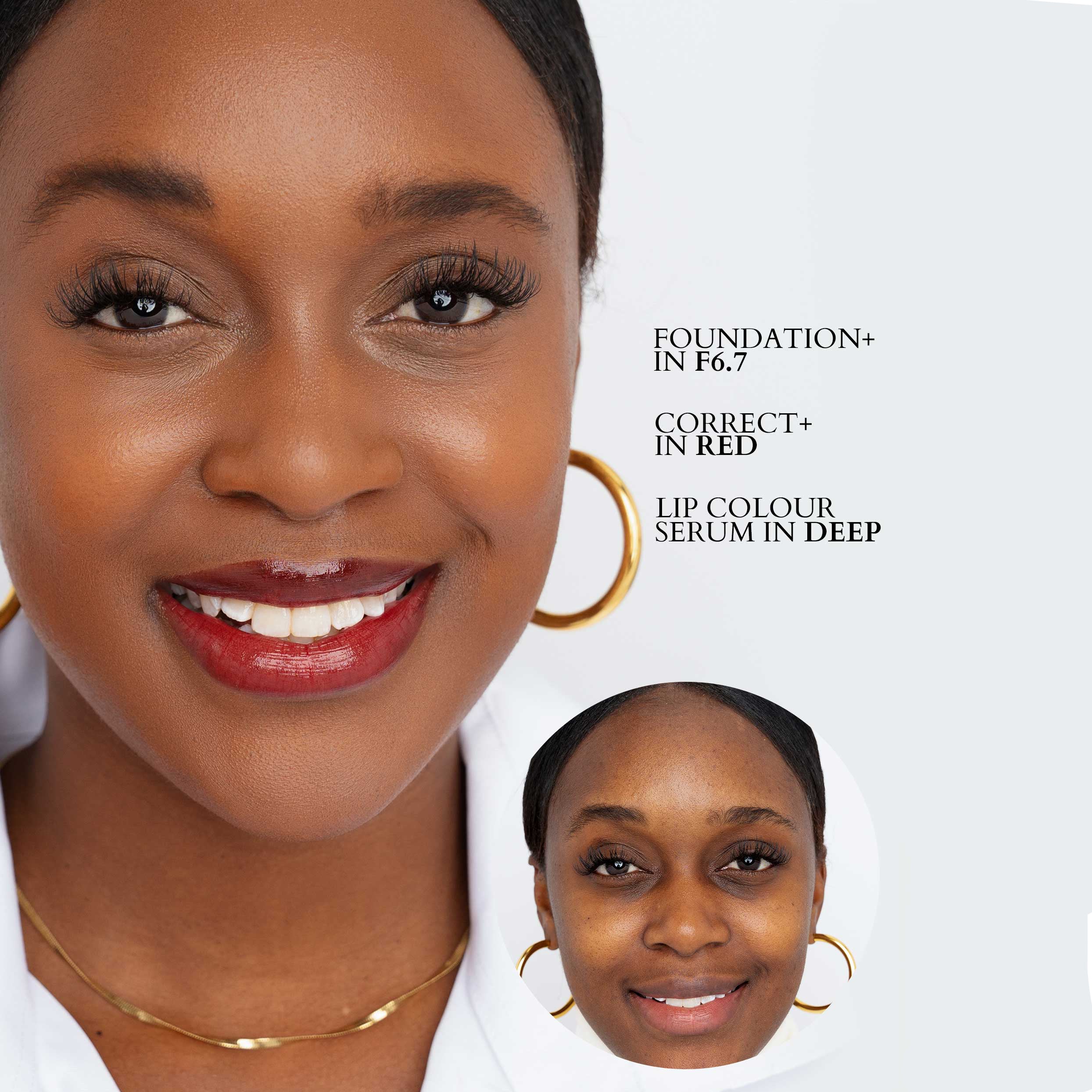 Correct + - Makeup - Fitglow Beauty - Corrector_Red_model_DTC - The Detox Market | Red