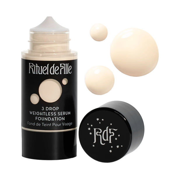 Rituel de Fille-3 Drop Weightless Serum Foundation-Makeup-DROP-105SwatchandBottleNoDropShadowSquare-The Detox Market | Potion 105 - Very fair shade for neutral to olive undertones