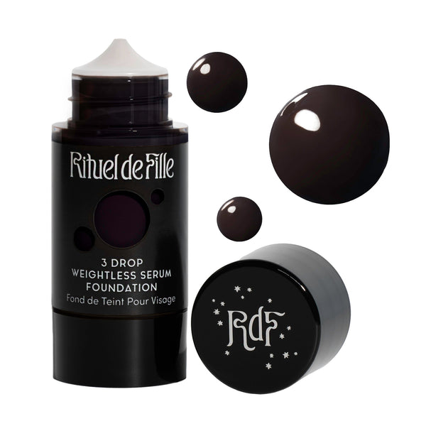 Rituel de Fille-3 Drop Weightless Serum Foundation-Makeup-DROP-215SwatchandBottleNoDropShadowSquare-The Detox Market | Potion 215 - Very deep shade for rich blue undertones