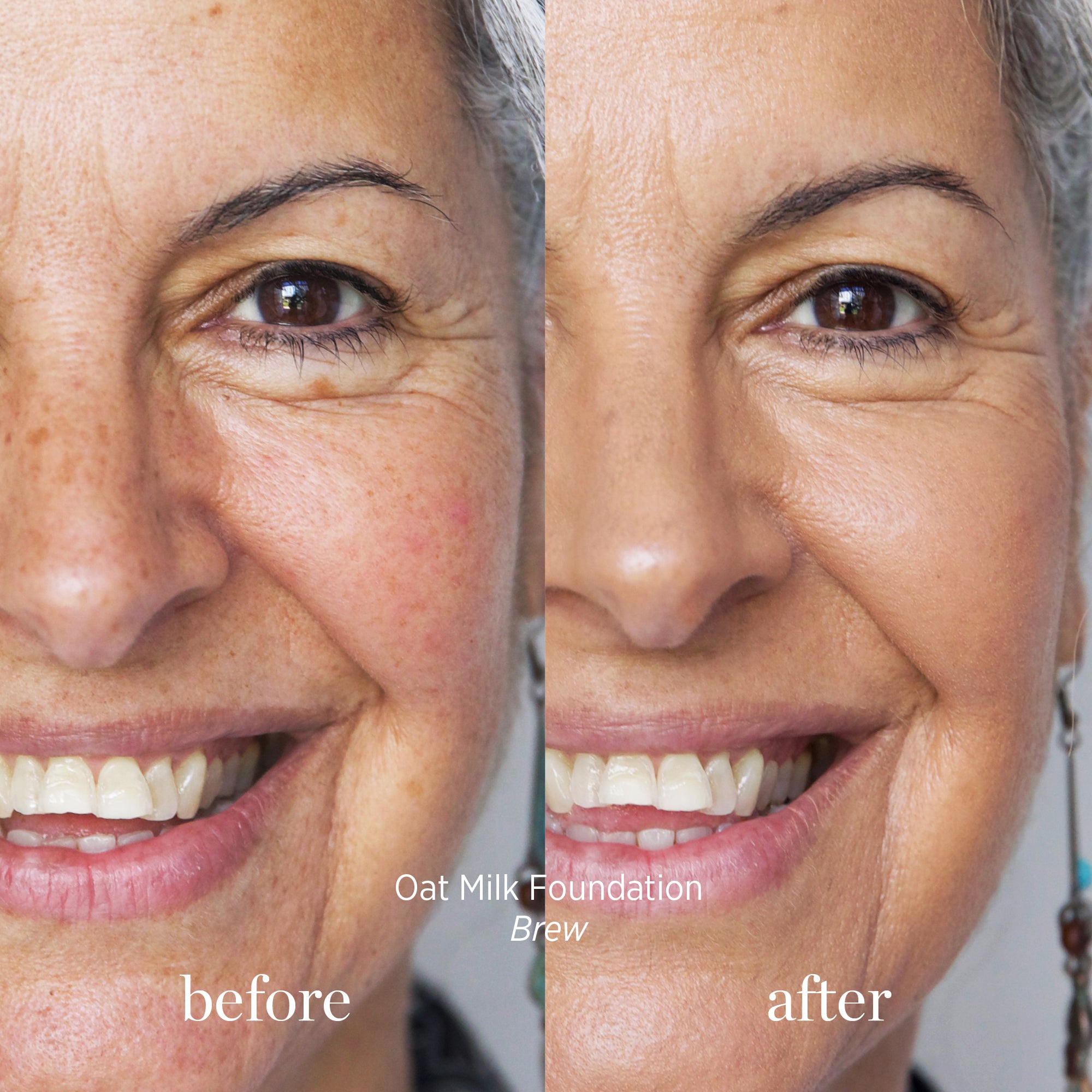 Ere Perez-Oat Milk Foundation-Makeup-ErePerez-OatMilkFoundation-Brew-BEFORE-AFTER-SQ-20003-The Detox Market | Brew - toffee