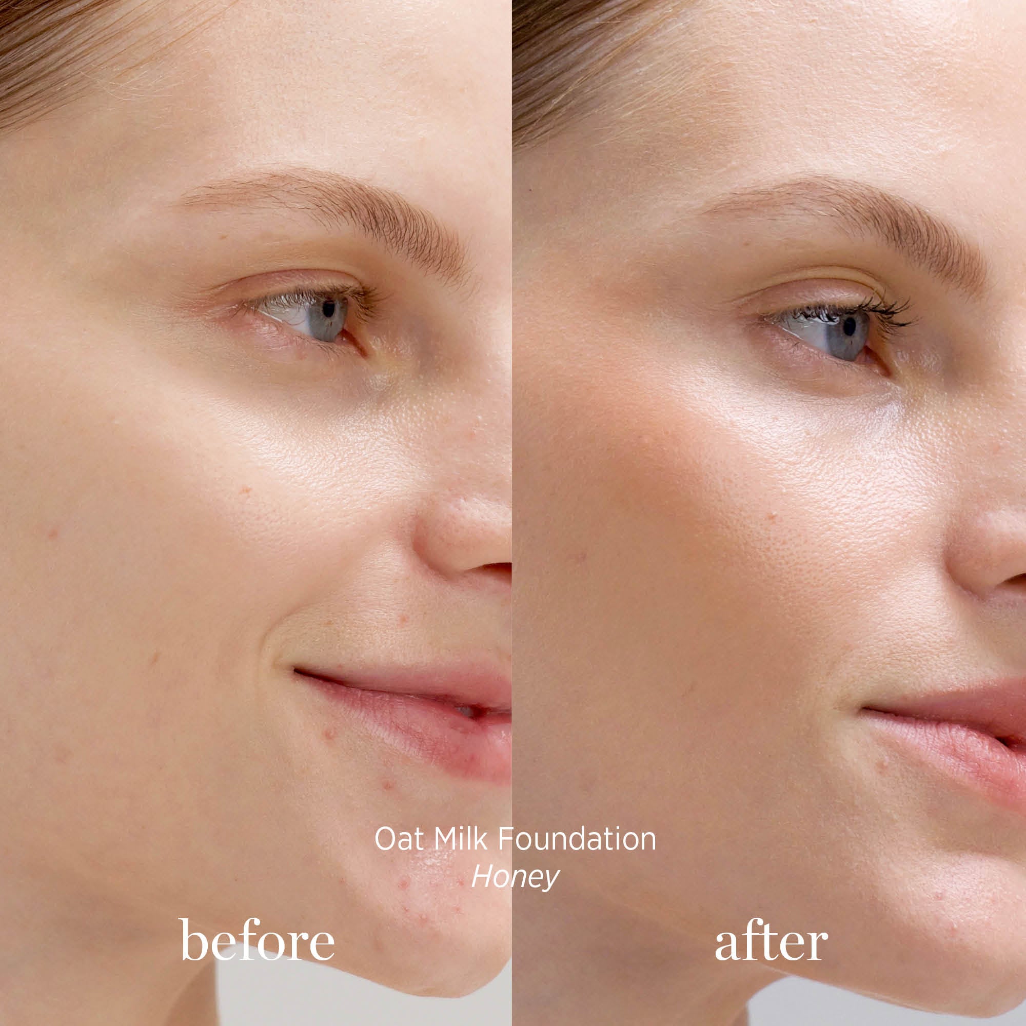 Ere Perez-Oat Milk Foundation-Makeup-ErePerez-OatMilkFoundation-Honey-BEFORE-AFTER-SQ-20002-The Detox Market | Honey - butter cream