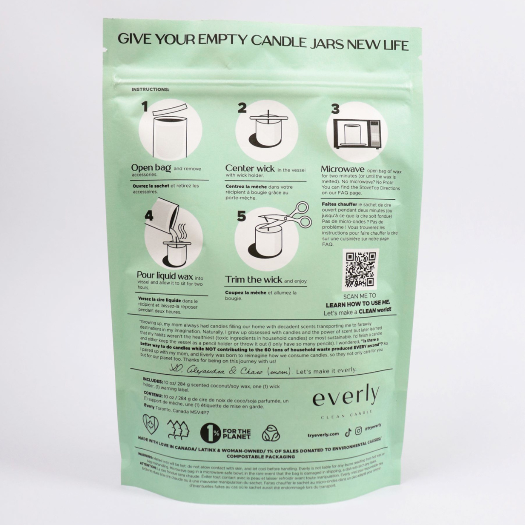 Everly-Nada Candle Refill - Unscented-Home-Everly_CandleRefills_Nada_Back-The Detox Market | 