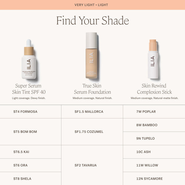 ILIA-Skin Rewind Complexion Stick-Makeup-ILIA_ComplexionStick_ShadeConversionChart_2000x2000_2-The Detox Market | Always