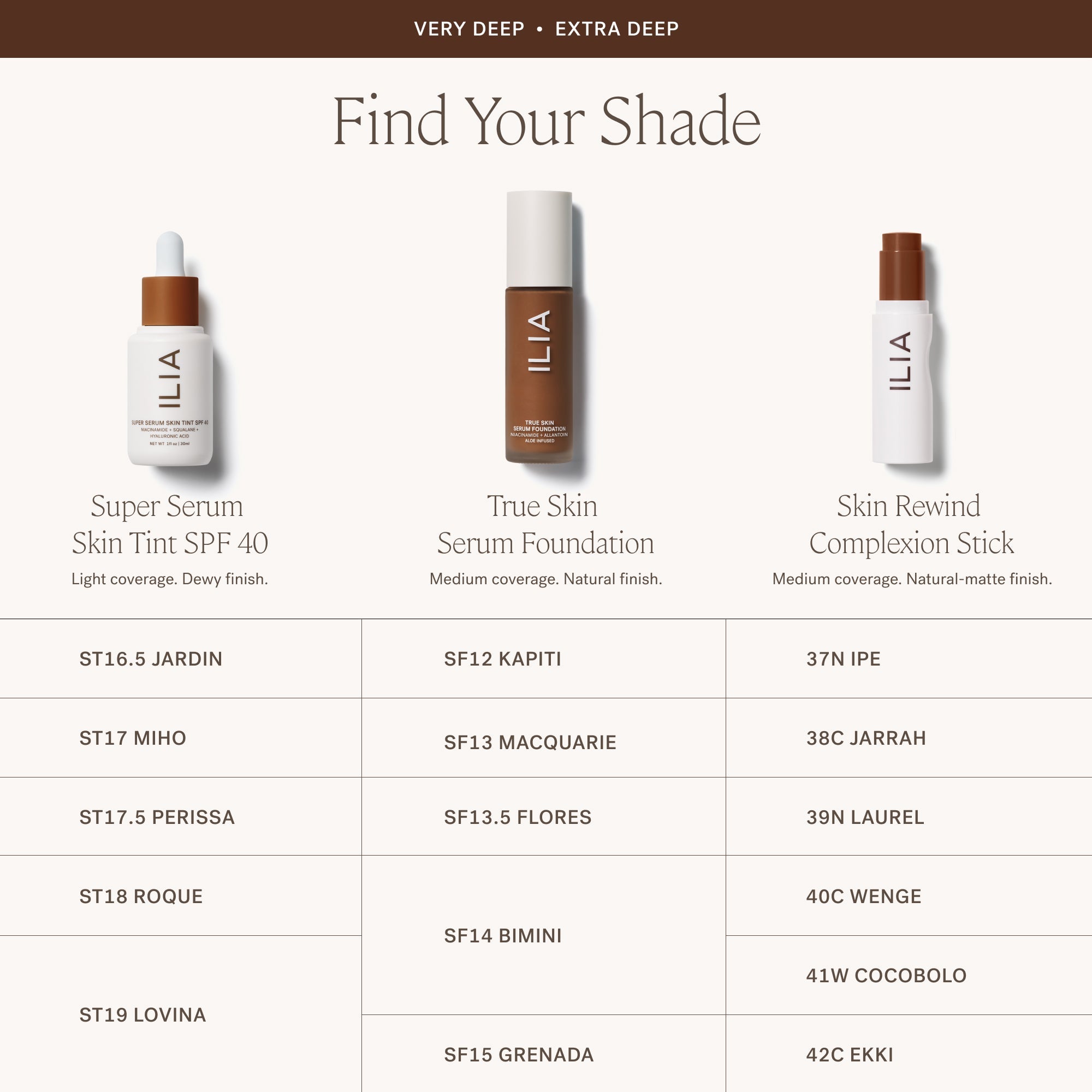 ILIA-Skin Rewind Complexion Stick-Makeup-ILIA_ComplexionStick_ShadeConversionChart_2000x2000_7-The Detox Market | Always
