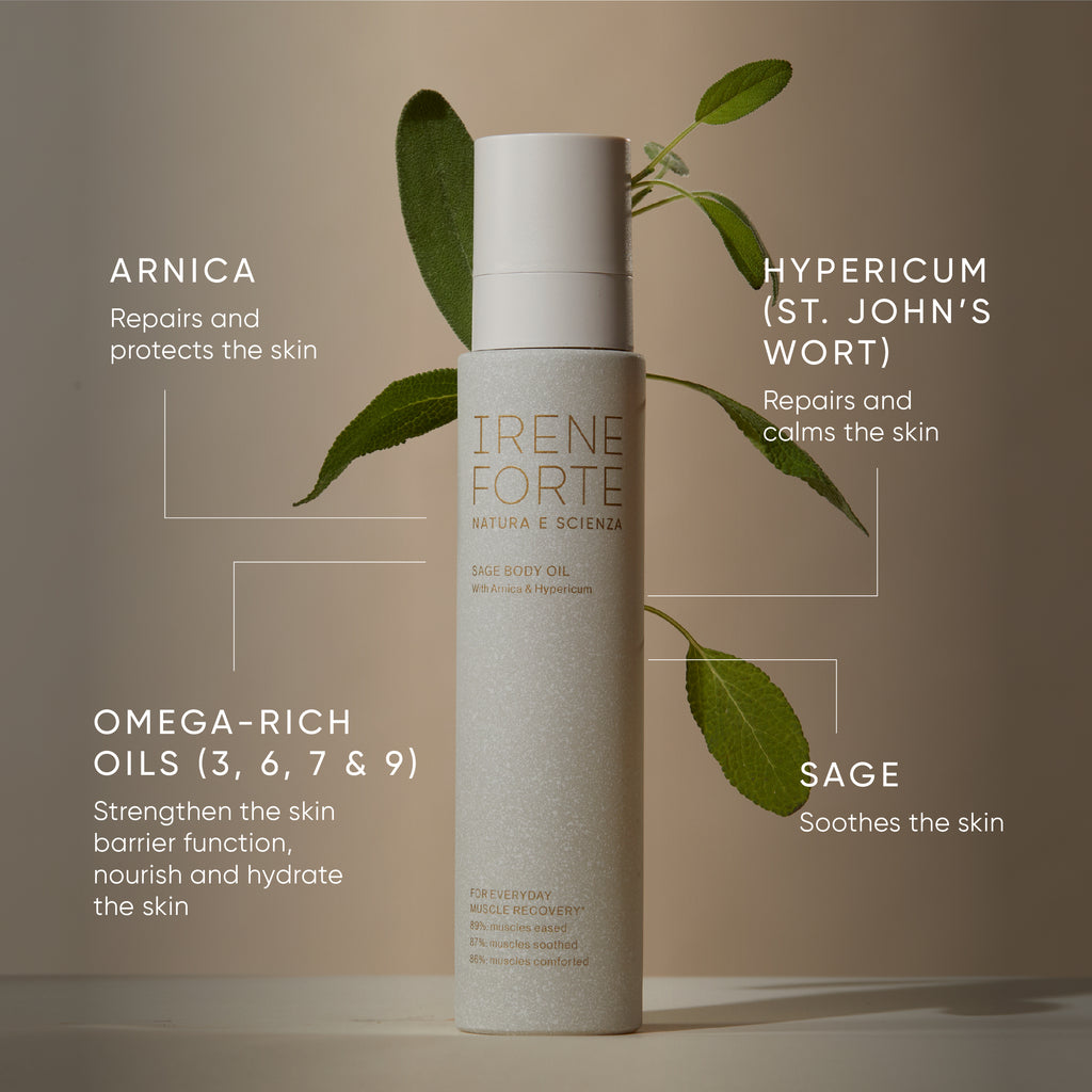 Irene Forte-Sage Body Oil With Arnica & Hypericum-Body-IreneForteSkincareSageBodyOil2-The Detox Market | 