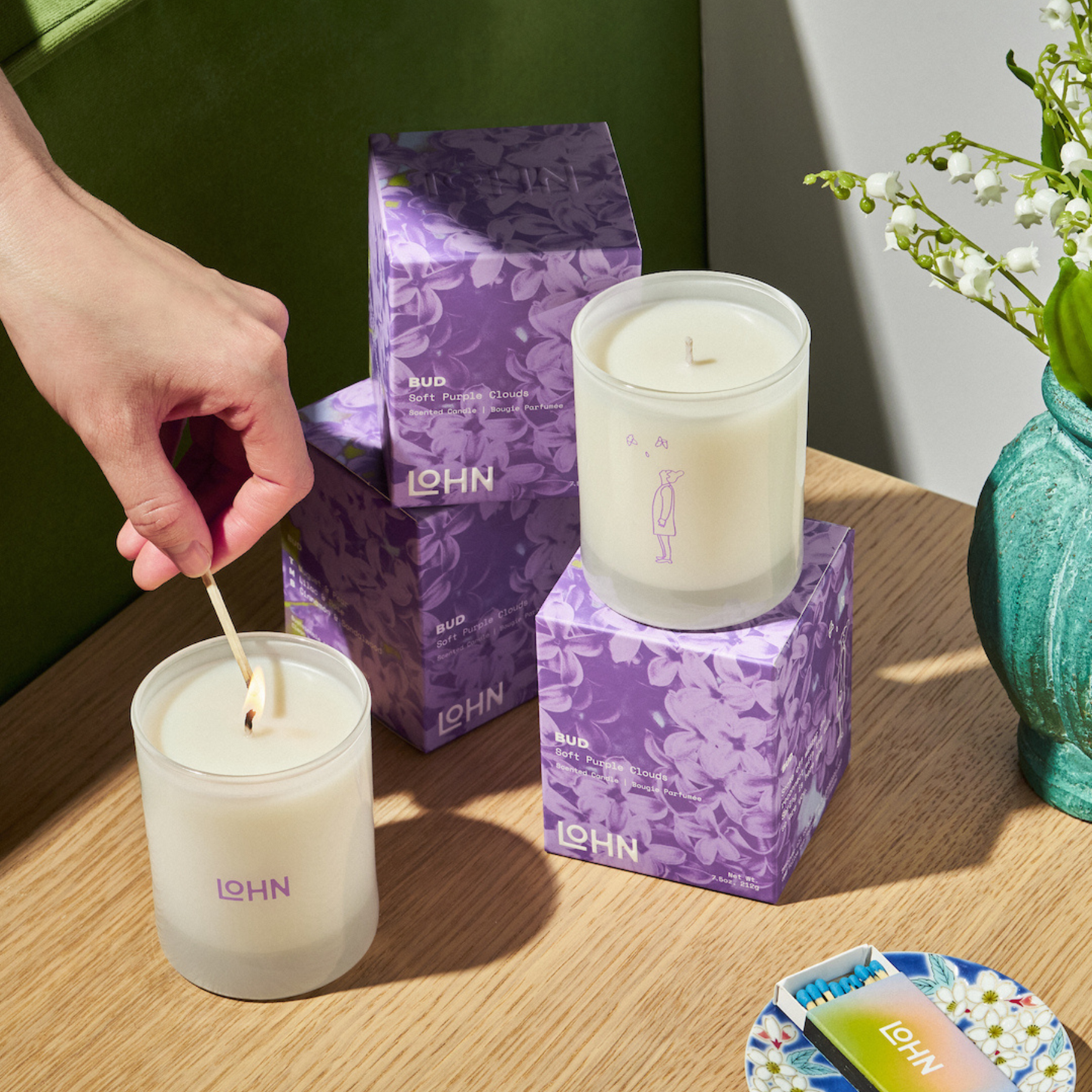 Lohn-Bud Candle - Lilac & Pear-Home-LOHNBUDCandleLifestyleSquareA-The Detox Market | 