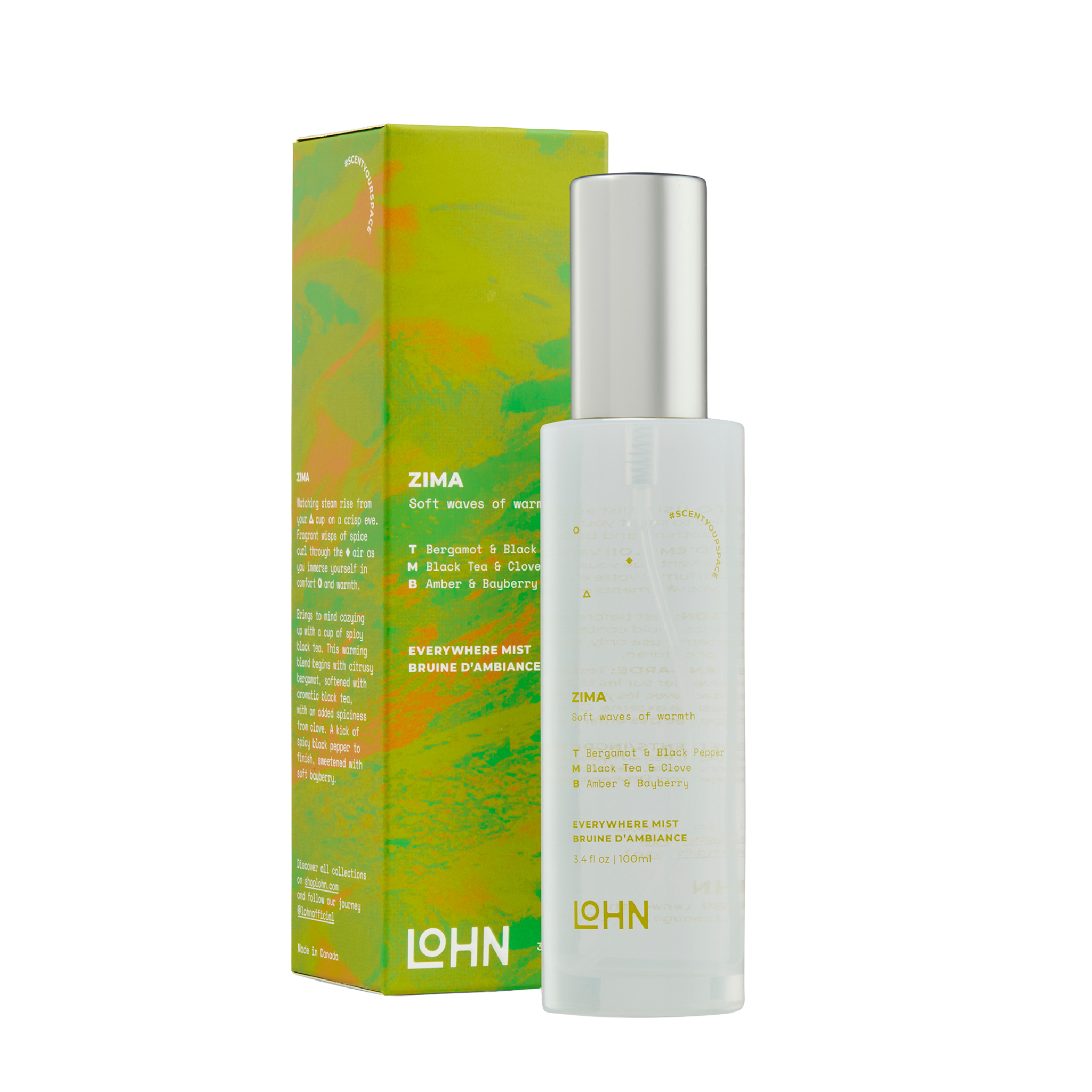 Lohn-Zima Everywhere Mist - Bergamot & Black Tea-Fragrance-LOHN_Mist_Zima_Vessel_Box_Web-The Detox Market | 