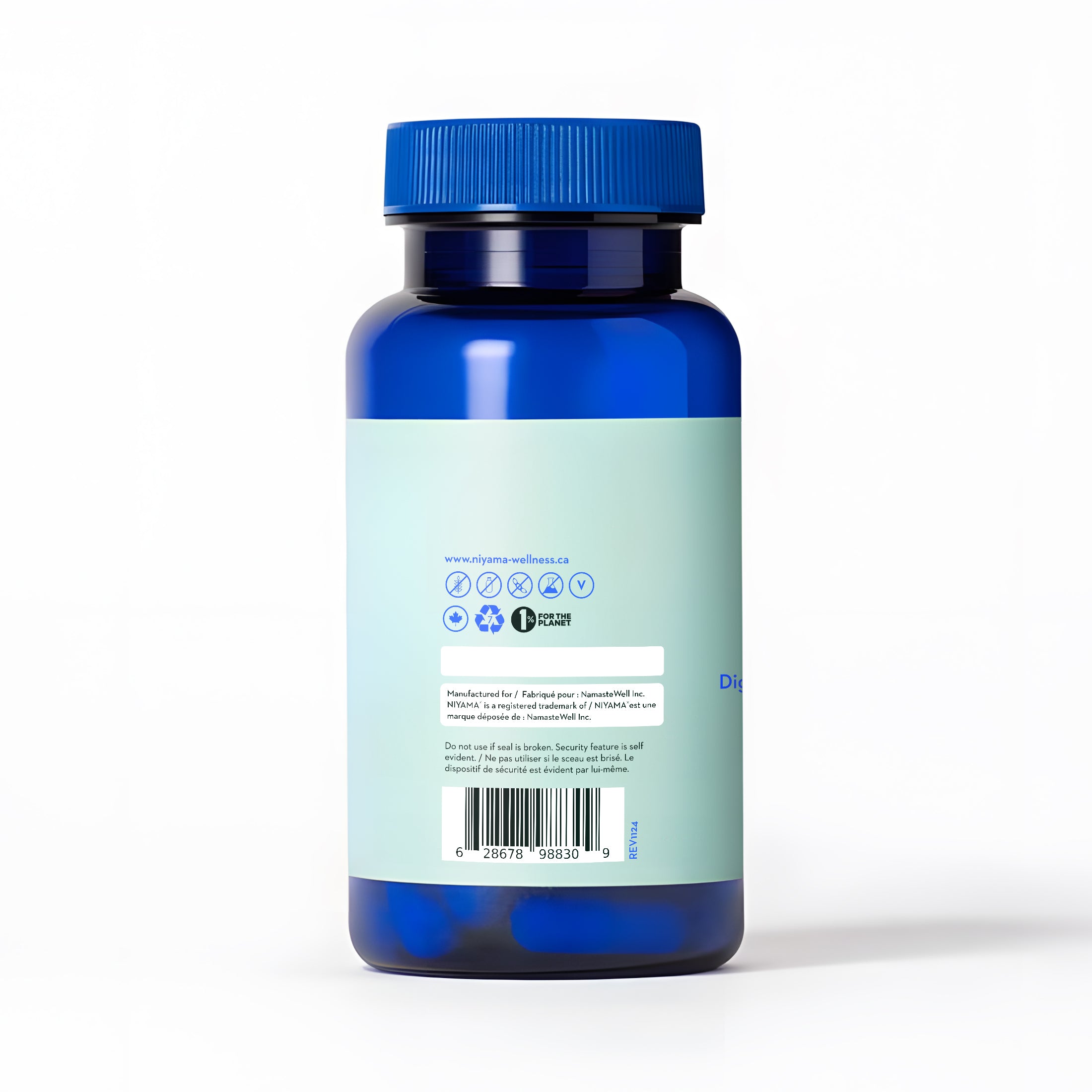 Niyama Wellness-Bloaty Digestive Support 60 Capsules-Wellness-NIY-Bloaty-60ct-628678988309-left-The Detox Market | 