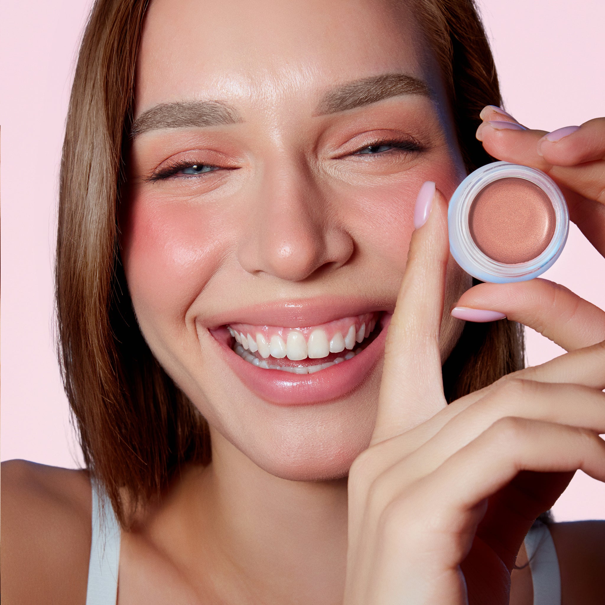 The Detox Market-Spf 50 Color Balm-Makeup-SPF50ColorBalm-FrostedPetal-Model-The Detox Market | Frosted Petal - Soft pink rose with pearlescent glow