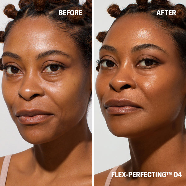 Odacite-Spf 50 Flex-Perfecting™ Mineral Drops Tinted Sunscreen-Sun Care-SPF50Tinted_04_before_after-The Detox Market | 04 - medium deep with golden undertones