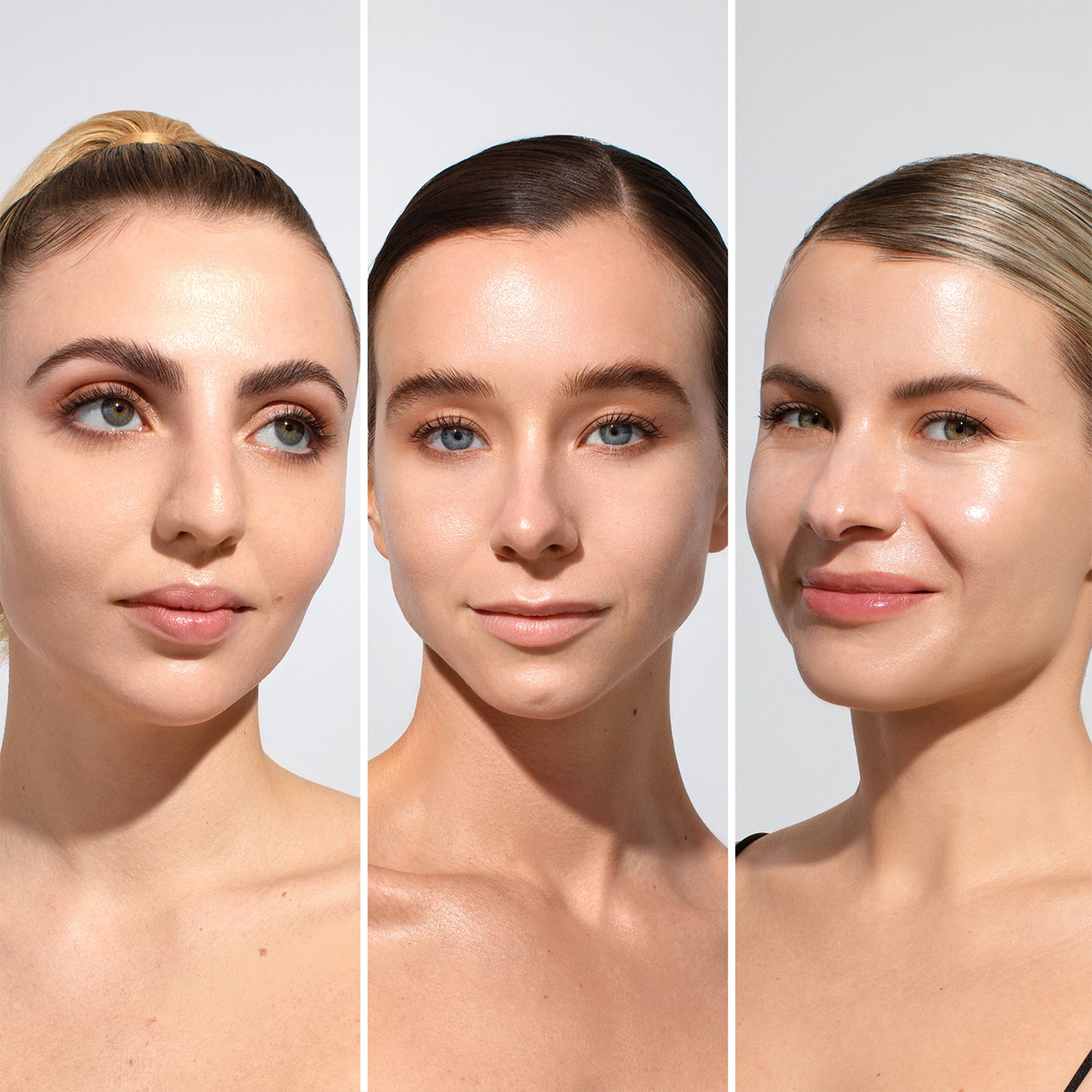 Odacite-Spf 50 Flex-Perfecting™ Mineral Drops Tinted Sunscreen-Sun Care-SPF50Tinted_model_01_collage-The Detox Market | 01 - fair with cool undertones