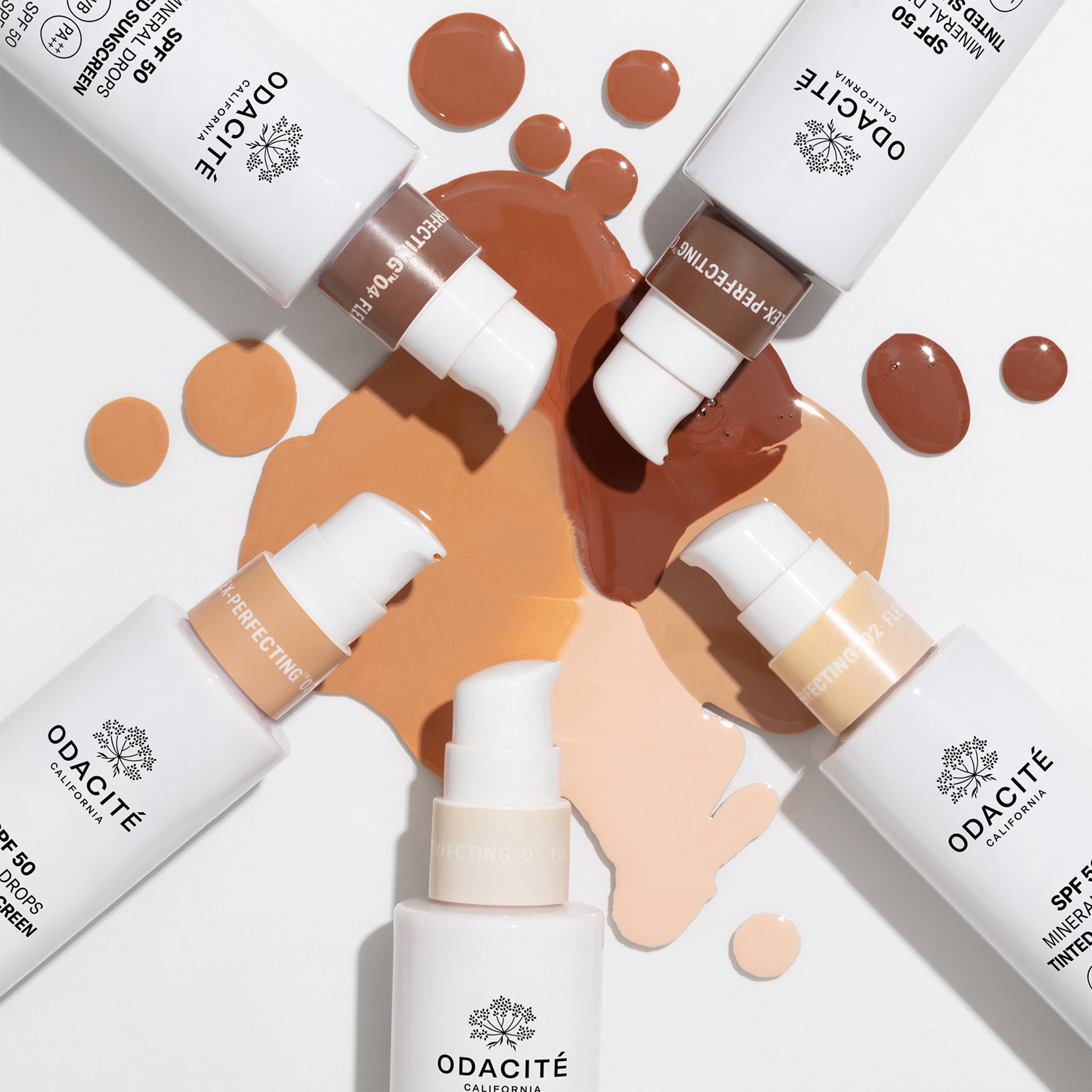 Odacite-Spf 50 Flex-Perfecting™ Mineral Drops Tinted Sunscreen-Sun Care-SPF50Tinted_texture1-The Detox Market | Always