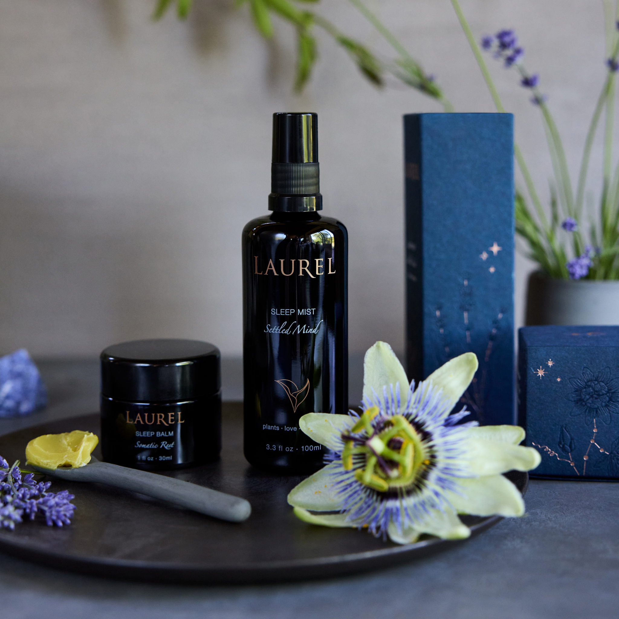 Laurel Skin-Sleep Balm-Body-SleepCollectionwithBoxes_Styled_2_d6446112-cb7c-4749-98d8-428fb8f5a3ce-The Detox Market | 