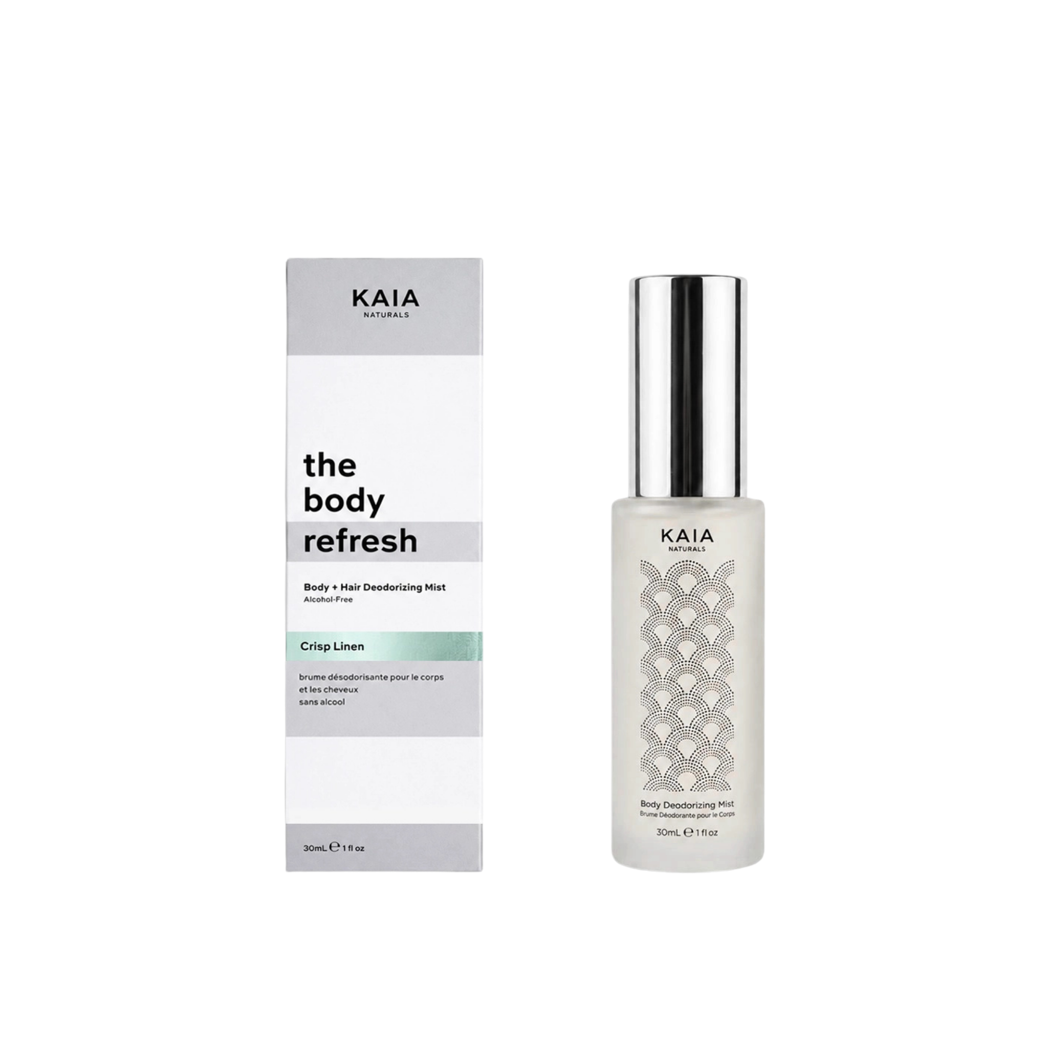 Kaia Naturals-The Body Refresh Body & Hair Deodorizing Mist - Crisp Linen-Body-TheBodyRefreshBody_HairDeodorizingMist-CrispLinen30ml-The Detox Market | 30 ml