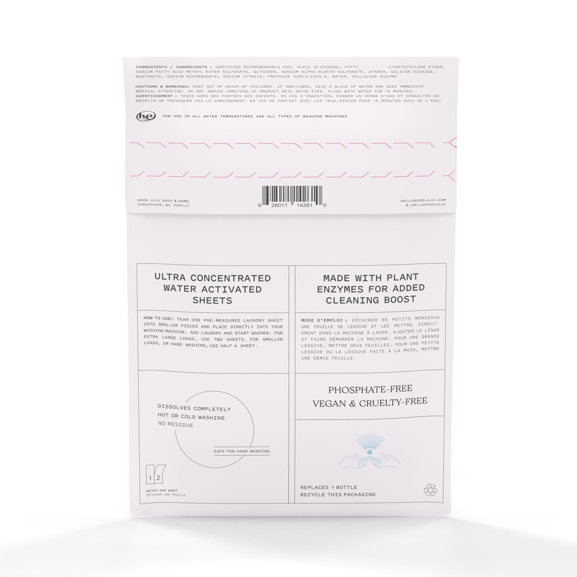 Good Juju-Good Juju Laundry Detergent Strips-Home-UnscentedBACK-The Detox Market | 