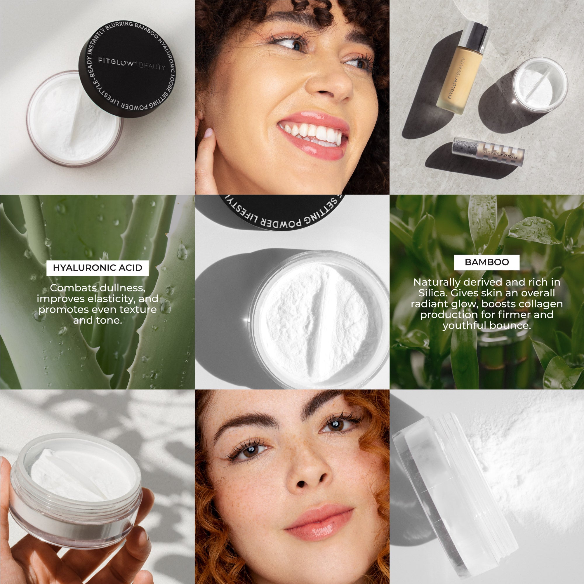 Bamboo Hyaluronic Loose Setting Powder - Makeup - Fitglow Beauty - loose-powder-grid - The Detox Market | 