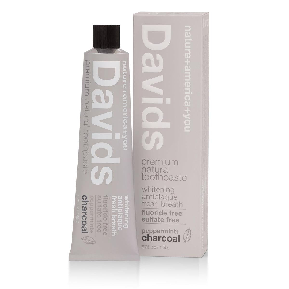 Davids-Peppermint+Charcoal Premium Natural Toothpaste-Full Size-