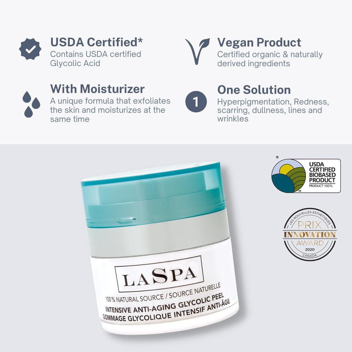 LASPA Naturals-Intensive Glycolic Peel (10%) Overnight Treatment-