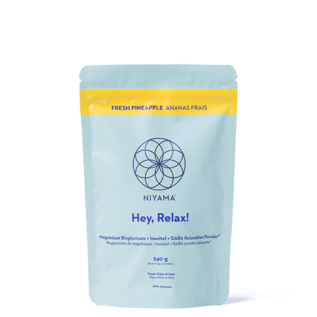 Niyama Wellness-Hey Relax! Magnesium Bisglycinate + Innositol + GABA Relaxation Powder - 48 servings-